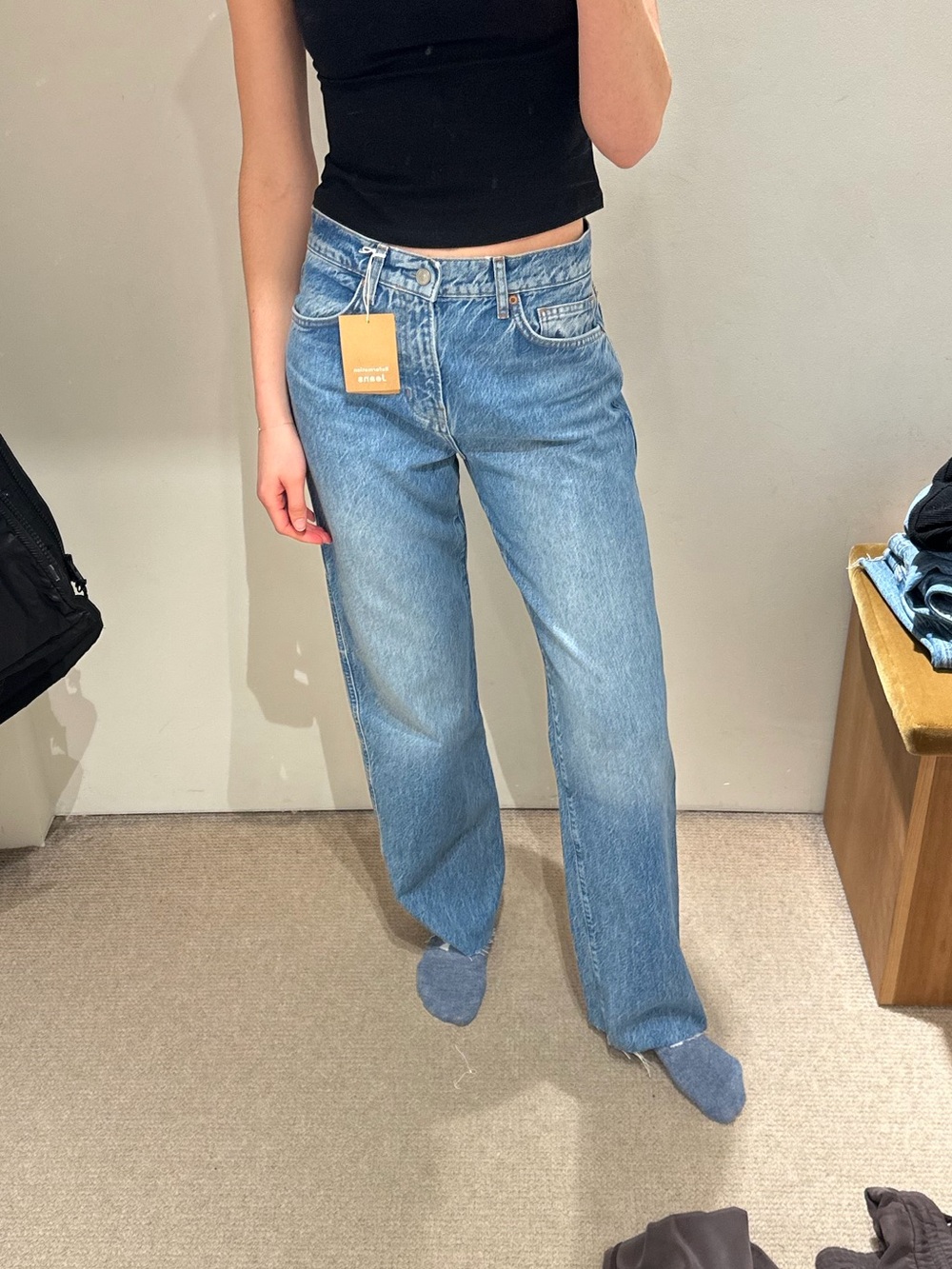 Reformation Straight-Leg Jeans in Light Blue Denim
